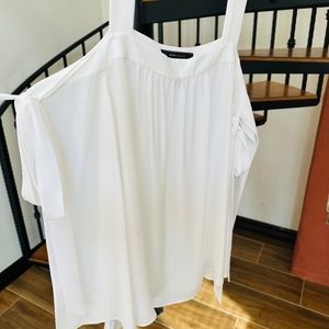 BCBG white off the shoulder blouse